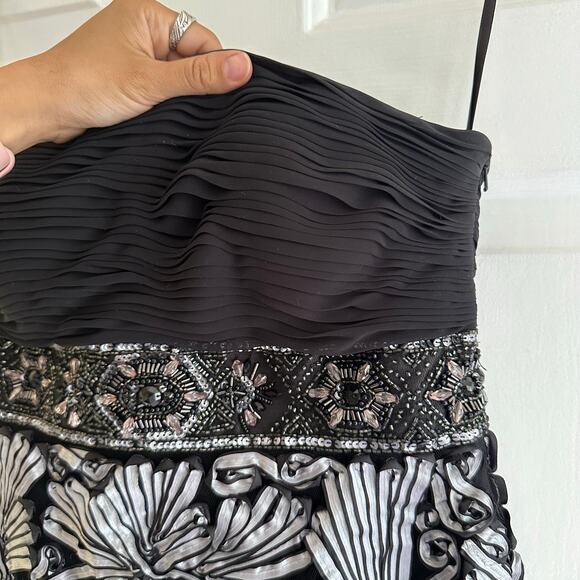 Sue Wong Vintage Y2K Nocturne Bead and Ribbon Embroidered Strapless Dress Size 6 - Picture 6 of 12